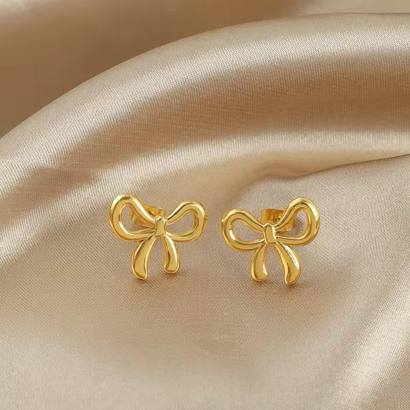 Golden Bow Studs